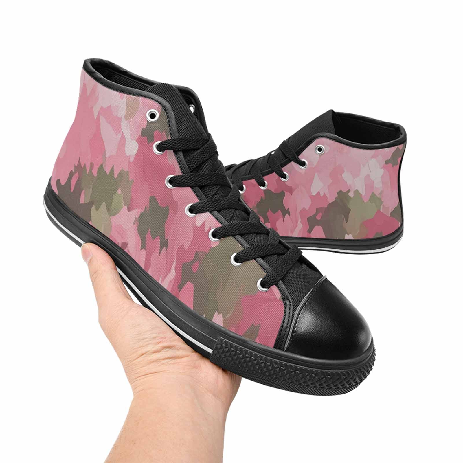 WOMEN'S Military Camouflage Blotch High Top Canvas Wallpaper Art Custom Shoes