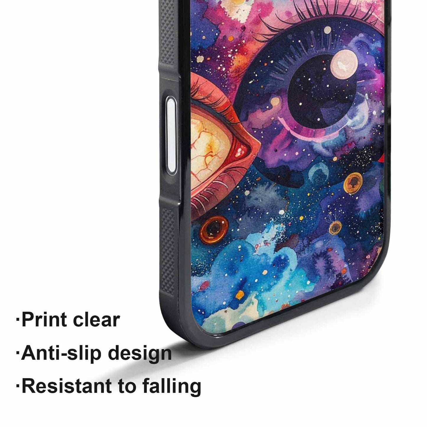 iPhone 17 Pro Max Case — Cartoon Eyeballs Galaxy Space, Unique Phone Case Design