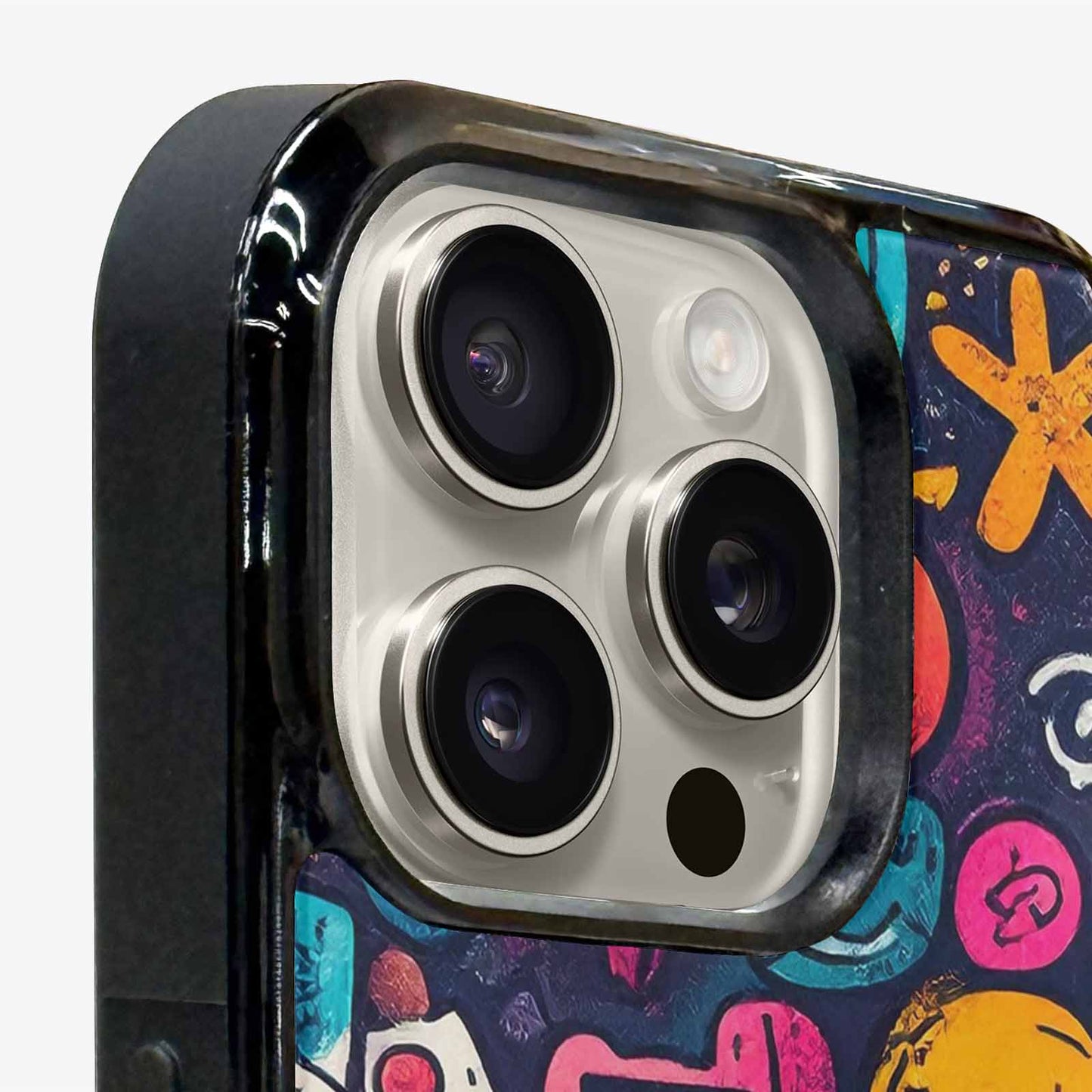 iPhone 16 Pro Case — Hand Drawn Icon Doodle Pattern Hundreds, Unique Phone Case Design