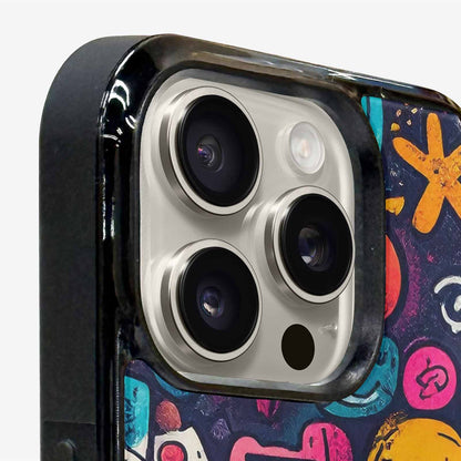 iPhone 16 Pro Case — Hand Drawn Icon Doodle Pattern Hundreds, Unique Phone Case Design