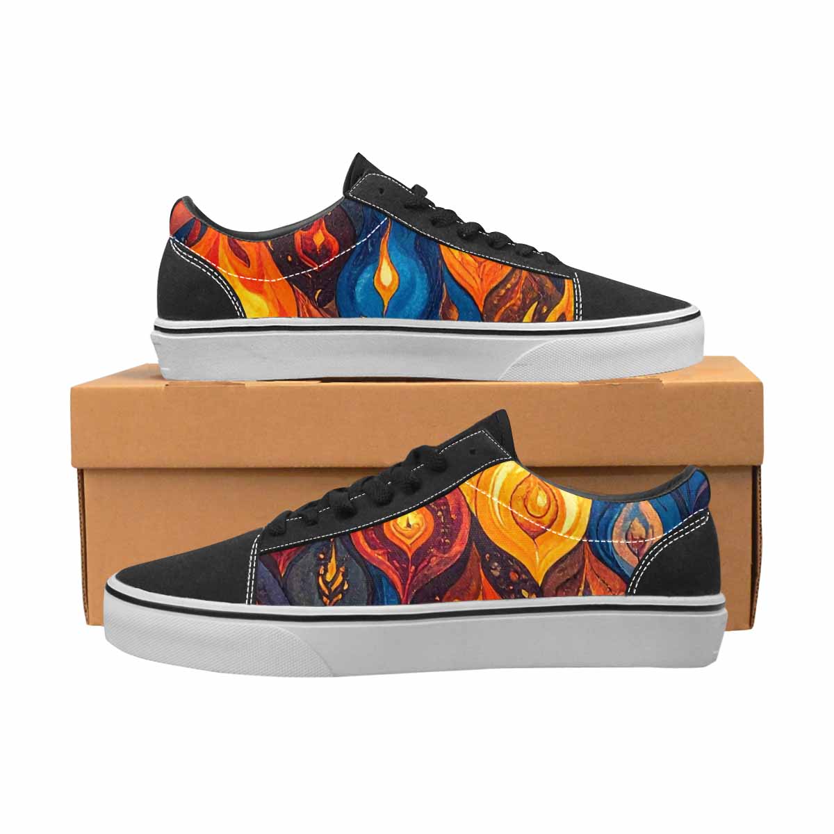 WOMEN'S Fire Flame Canvas Lace-Up Cottagecore Sneakers