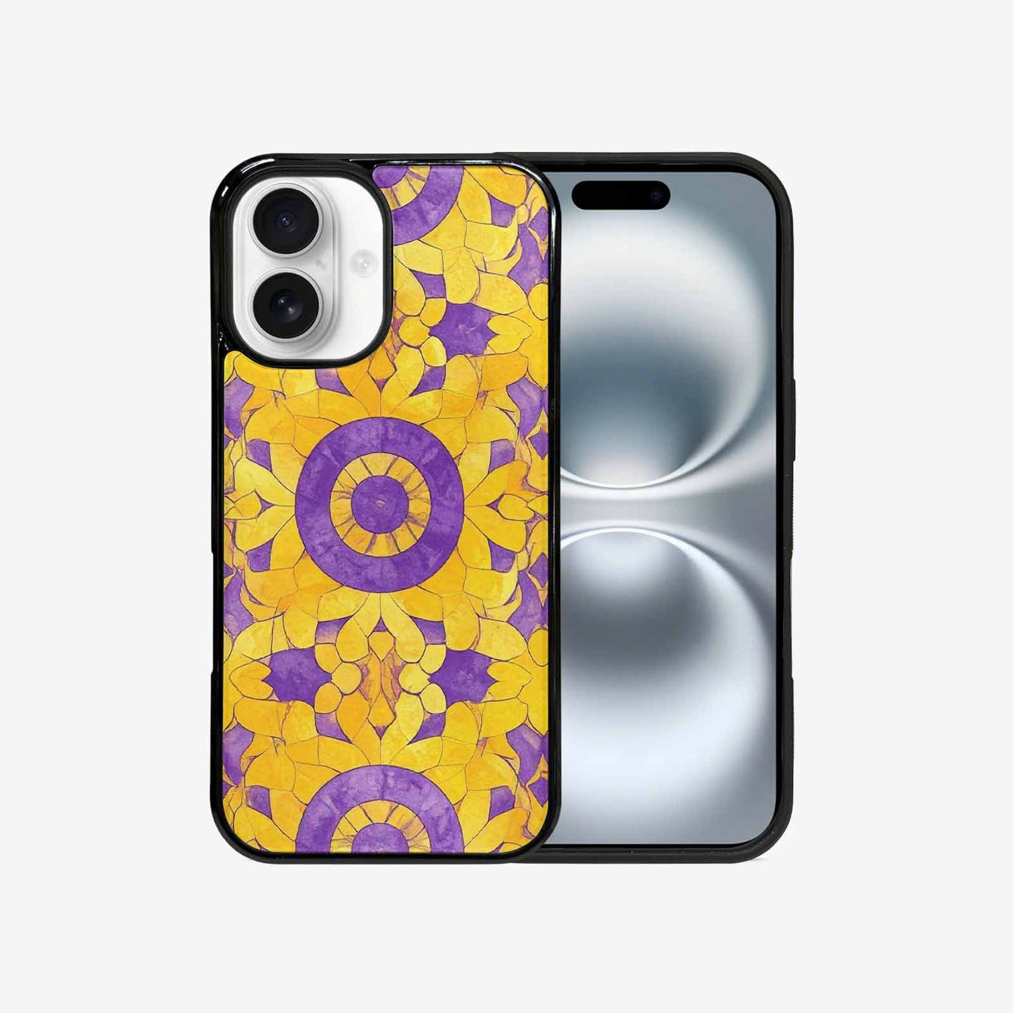 iPhone 16 Case — Intersex Flag Color Theme Small Rainbow, Custom Printed Phone Case
