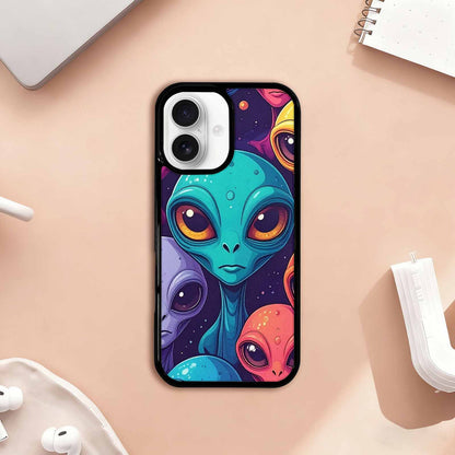 iPhone 17 Case — Alien Ufo Cartoon Art Alien Scifi, Original Design Phone Case