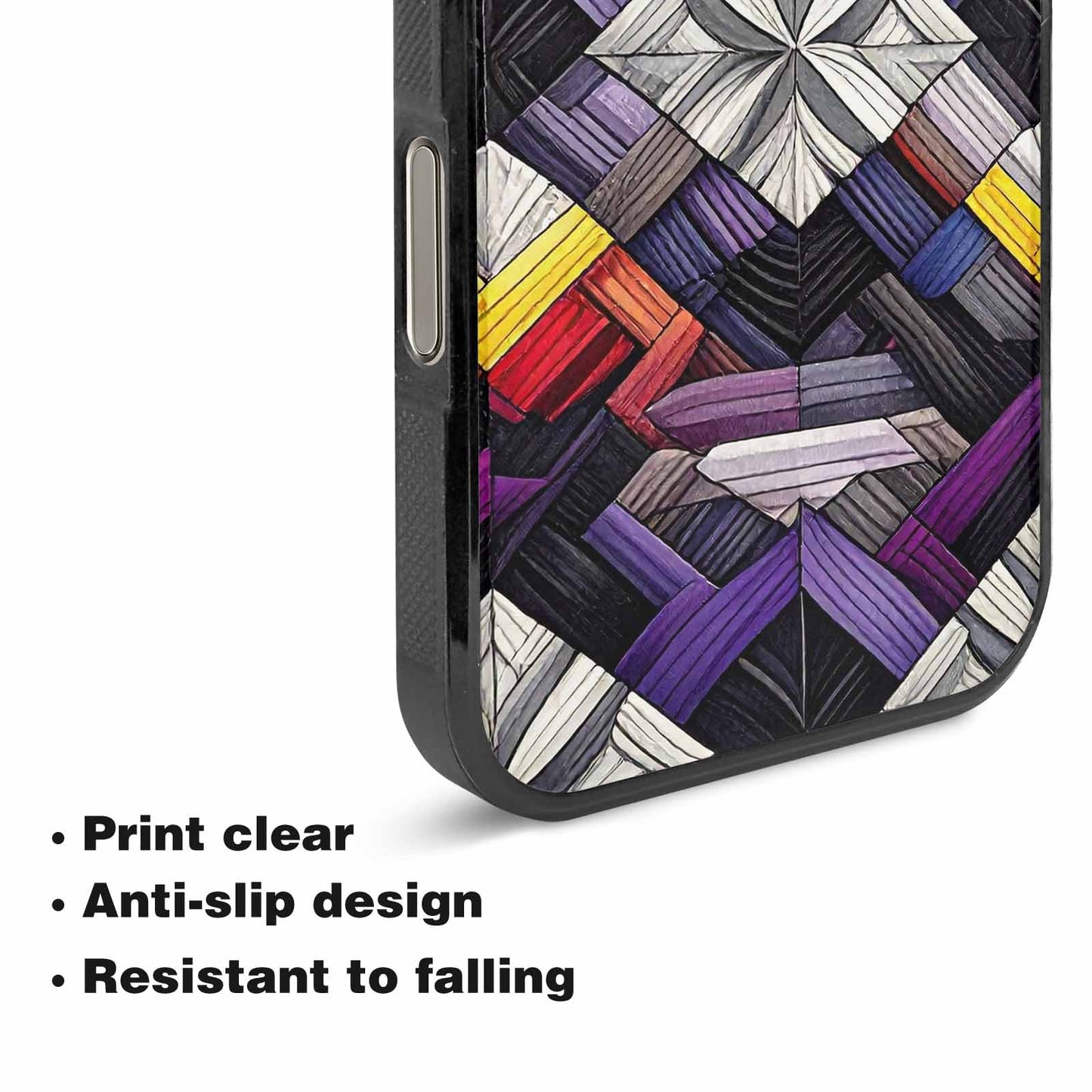 iPhone 16 Pro Max Case — Asexual Flag Color Theme Small Rainbow, Custom Made Phone Cover