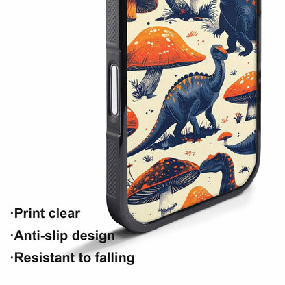 iPhone 17 Pro Case — Vintage Dinosaurs Mushroom Retro Vintage, Custom Designed Case Cover