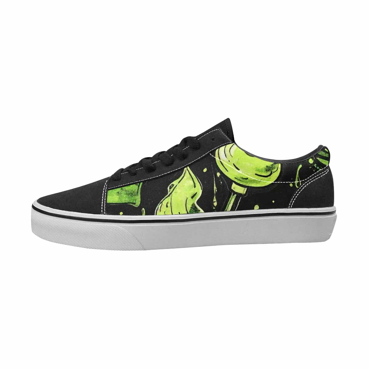 MEN'S Ice Cream Black & Green Ink Canvas Statement Wallpaper Art Custom Art Shoes