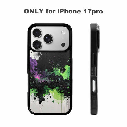 iPhone 17 Pro Case — Black Green Ink Galaxy Nebula Galaxy, Custom Art Phone Cover