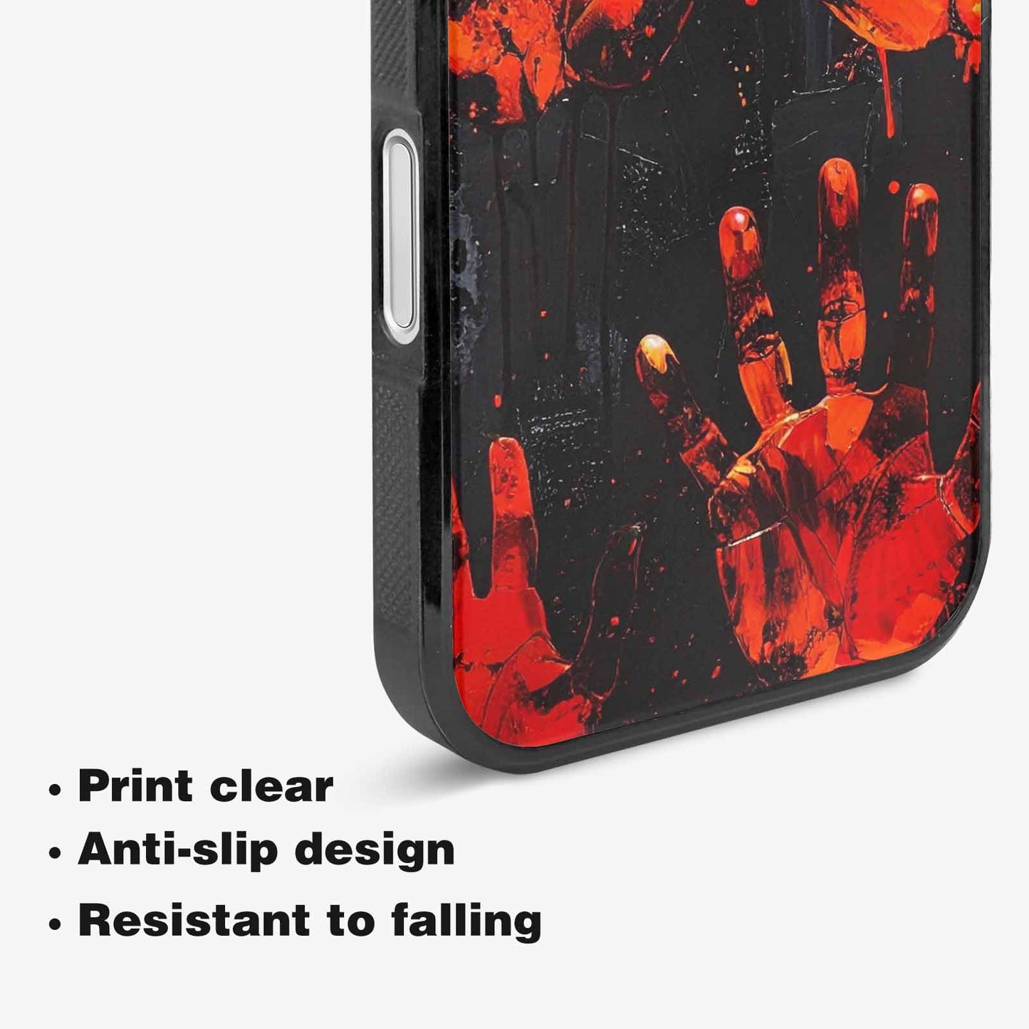 iPhone 16 Case — Halloween Splatter Handprint, Custom Phone Case