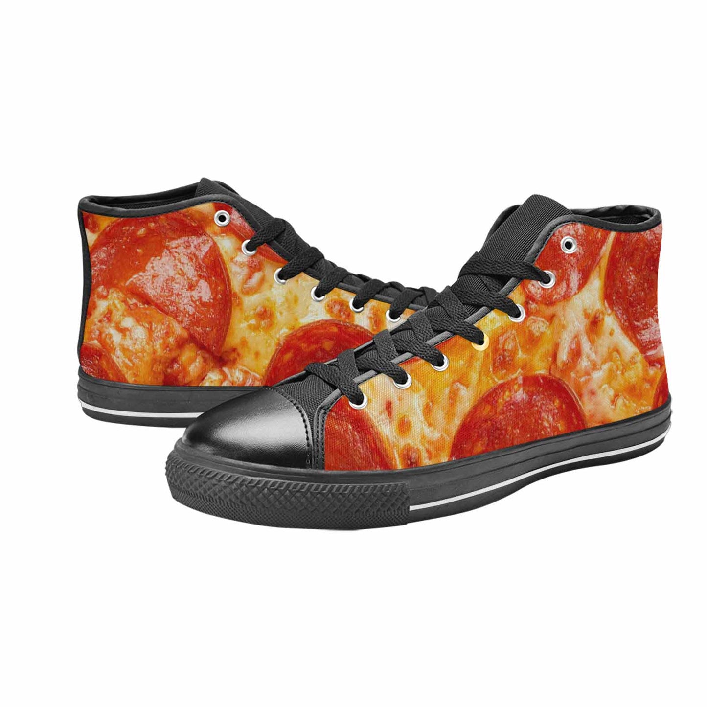 WOMEN'S Pepperoni Pizza Print High Top Canvas Dreamcore Sneakers