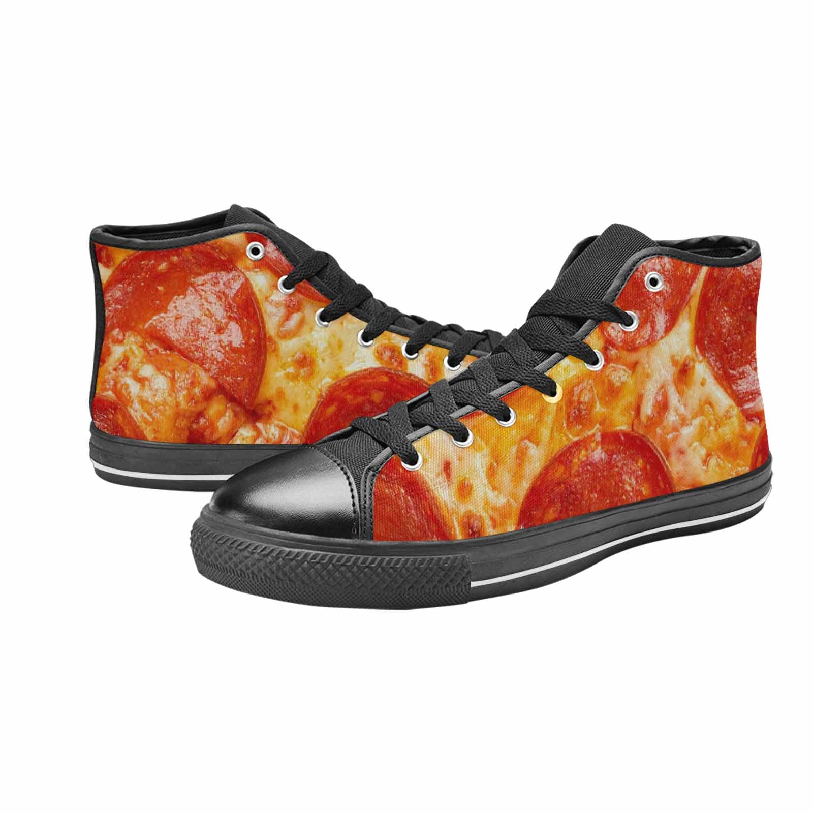 WOMEN'S Pepperoni Pizza Print High Top Canvas Dreamcore Sneakers