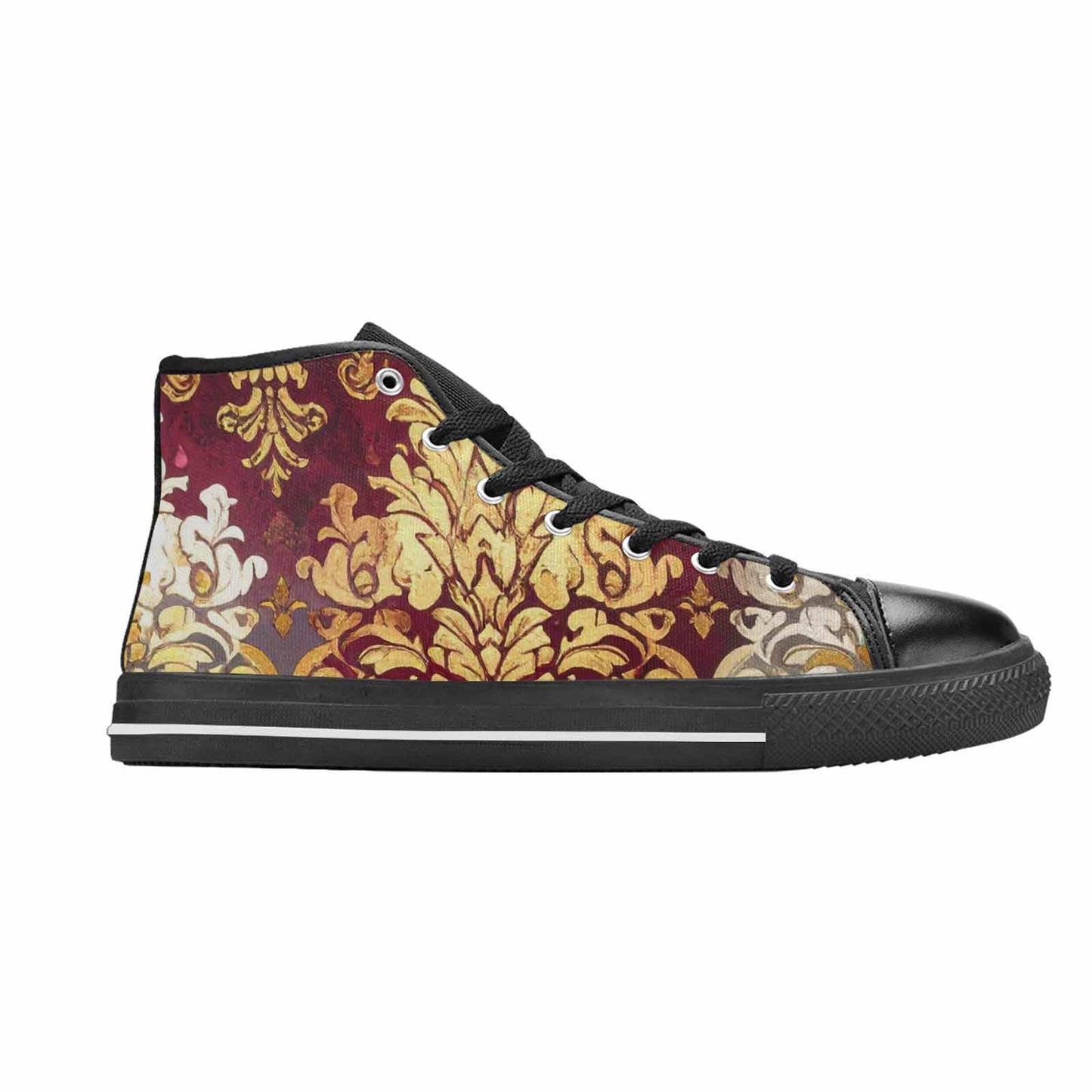 MEN'S Damask Ornamental Wallpaper High Top Canvas Cottagecore Custom Shoes