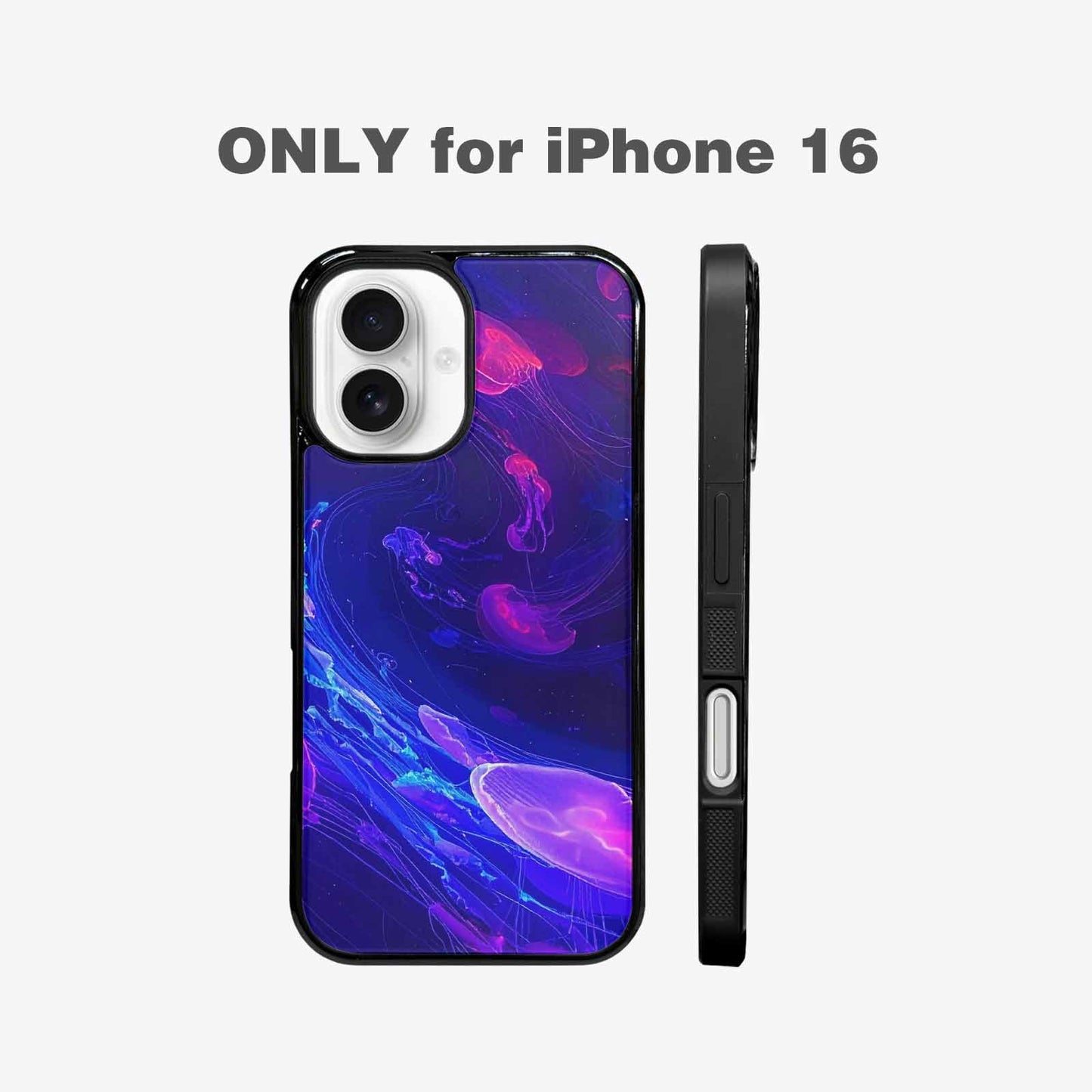 iPhone 16 Case — Jellyfish Glow Jellyfish Glow Pattern Hundreds, Custom Printed Phone Case