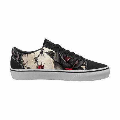 MEN'S Black Gothic Rose Canvas Lace-Up Y2K Sneakers