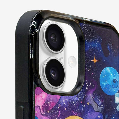 iPhone 16 Case — Cosmic Creature And Object Mashup Pattern, Original Design Phone Case