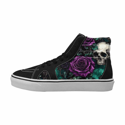 WOMEN'S Skulls Roses Gothic Filigree High Top Canvas Aesthetic Sneakers