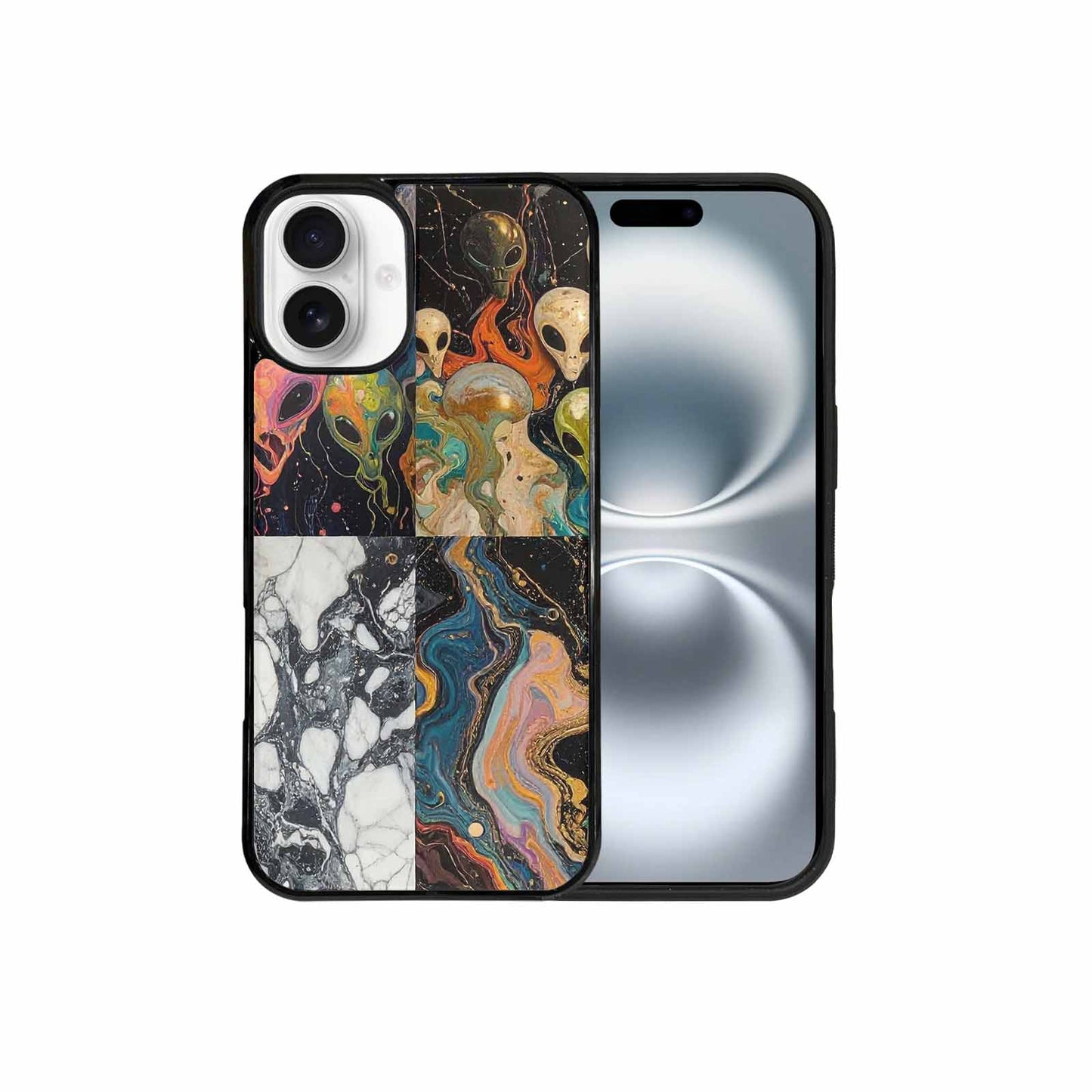 iPhone 16 Plus Case — Aliens Marblealiens Pattern Onb, Personalized Phone Case
