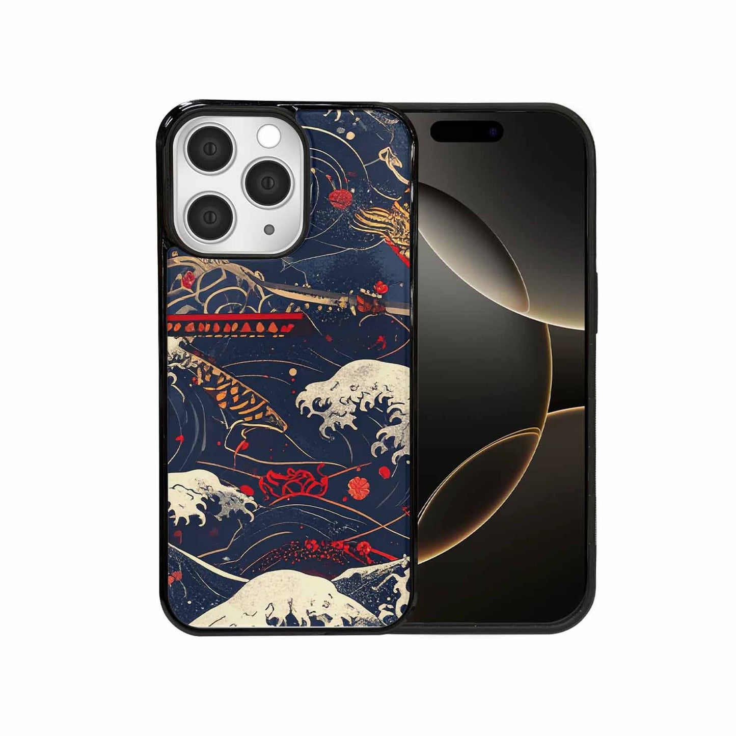 iPhone 15 Pro Max Case — Samurai Art Repeat Pattern, Personalized Phone Case