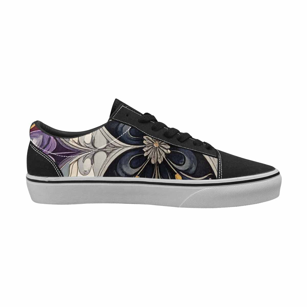 MEN'S Asexual Flag Color Canvas Lace-Up Aesthetic Custom Shoes