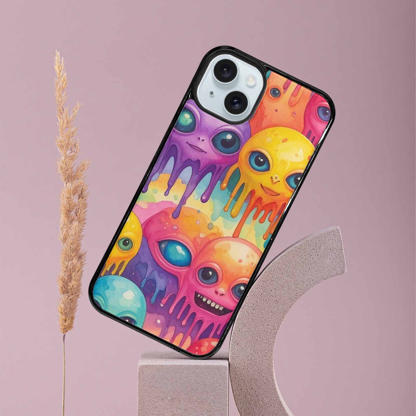 iPhone 15 Plus Case — Aliens Tie Dyemelting Aliens P, Custom Designed Case Cover