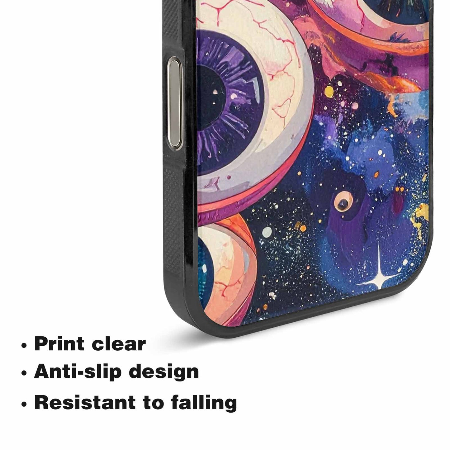 iPhone 16 Pro Max Case — Cartoon Eyeballs Galaxy Personalized Phone Cover, Custom Made Phone Cover
