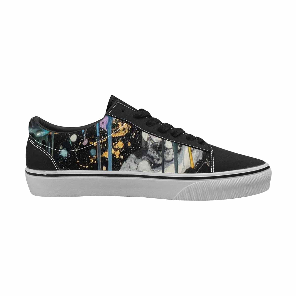 WOMEN'S Aliens  Marble Melting Lace-Up Canvas Wallpaper Art Custom Sneakers