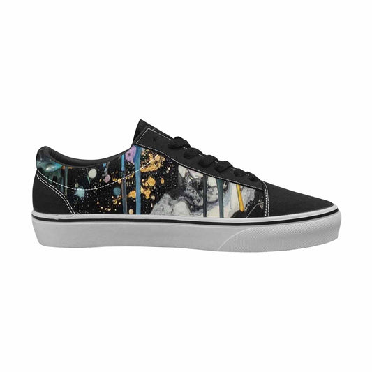 MEN'S Aliens - Marble Melting Lace-Up Canvas Wallpaper Art Custom Sneakers