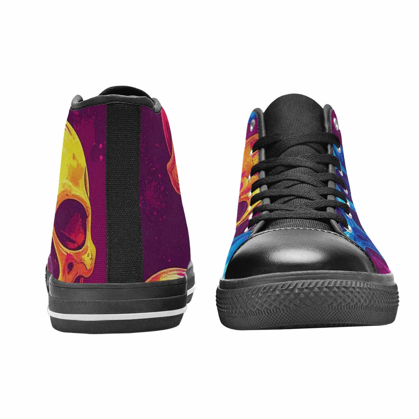MEN'S Tie Dye Skulls Print High Top Canvas Cottagecore Shoes
