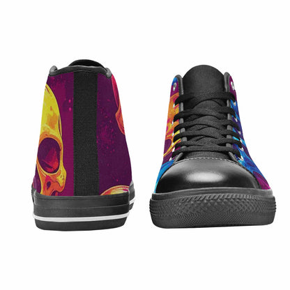 MEN'S Tie Dye Skulls Print High Top Canvas Cottagecore Shoes