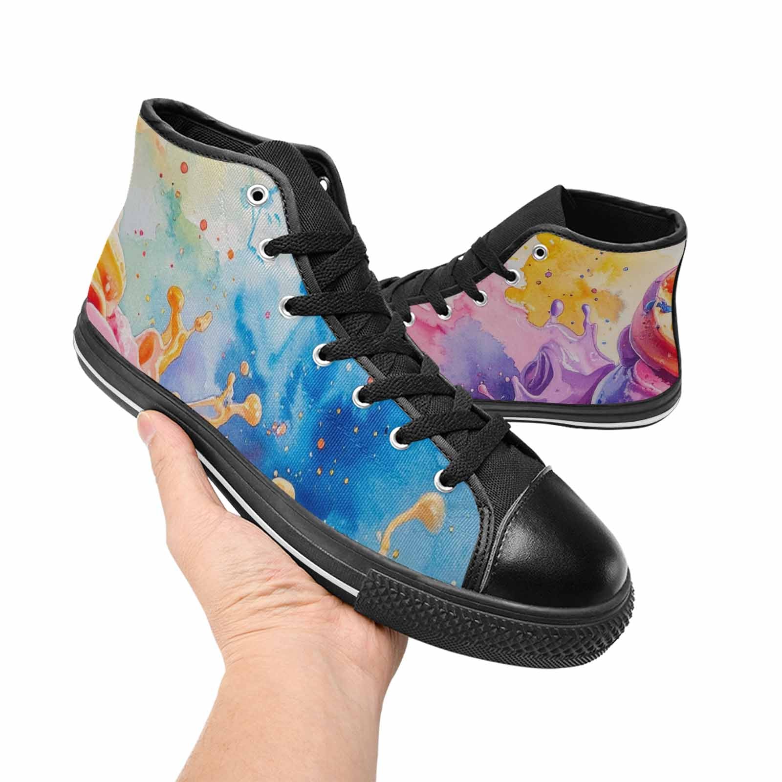 WOMEN'S Melting Icecream Collage High Top Canvas Dreamcore Custom Sneakers