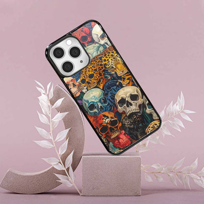 iPhone 15 Pro Max Case — Skulls Animal Printskulls Patt, Custom Art Phone Cover