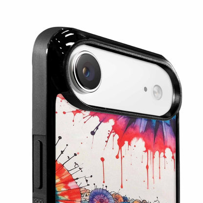iPhone 17 Air Case — Tie Dye Swirls Black Red Tie, Customized Protective Case