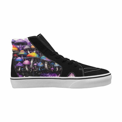 MEN'S Rainbow Drip Mushrooms High Top Canvas Vibrant Chaos Custom Sneakers