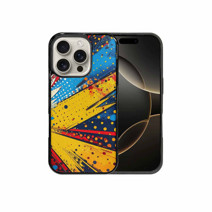 iPhone 16 Pro Case — Comic Halftone Comic Bursts Pattern Hundreds, Custom Art Phone Cover