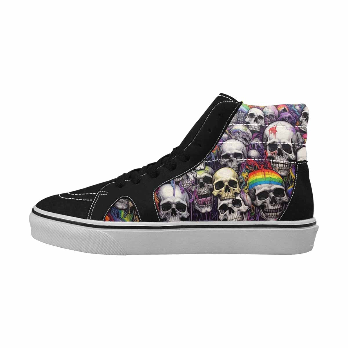 MEN'S Rainbow From Skull S High Top Canvas Neon Fantasy Custom Shoes