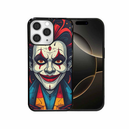 iPhone 15 Pro Max Case — Evil Circus Heads Faces Overlapping Patterns, Personalized Phone Case