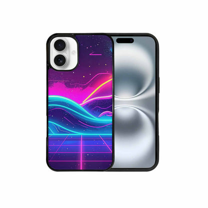 iPhone 16 Plus Case — 1980s Neon Cartoon Art Pattern, Personalized Phone Case