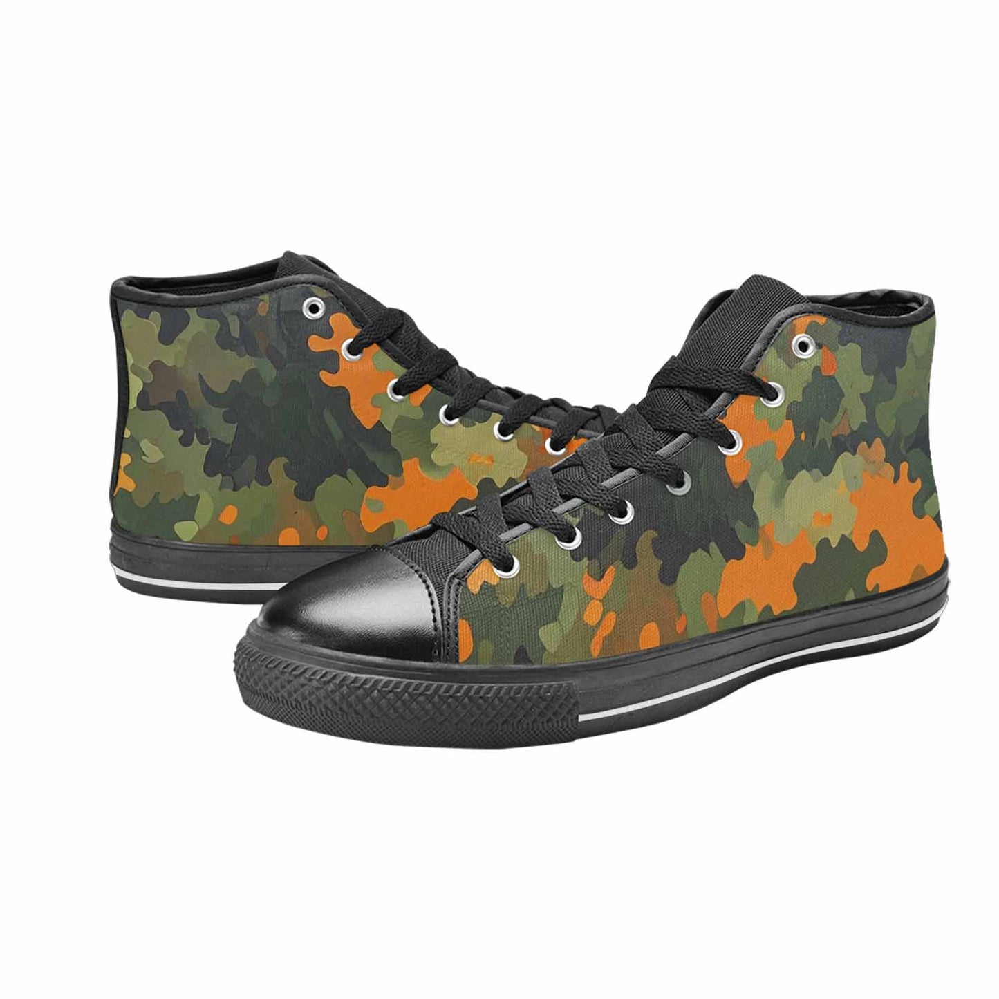 WOMEN'S Military Camouflage Blotch High Top Canvas Surreal Custom Sneakers