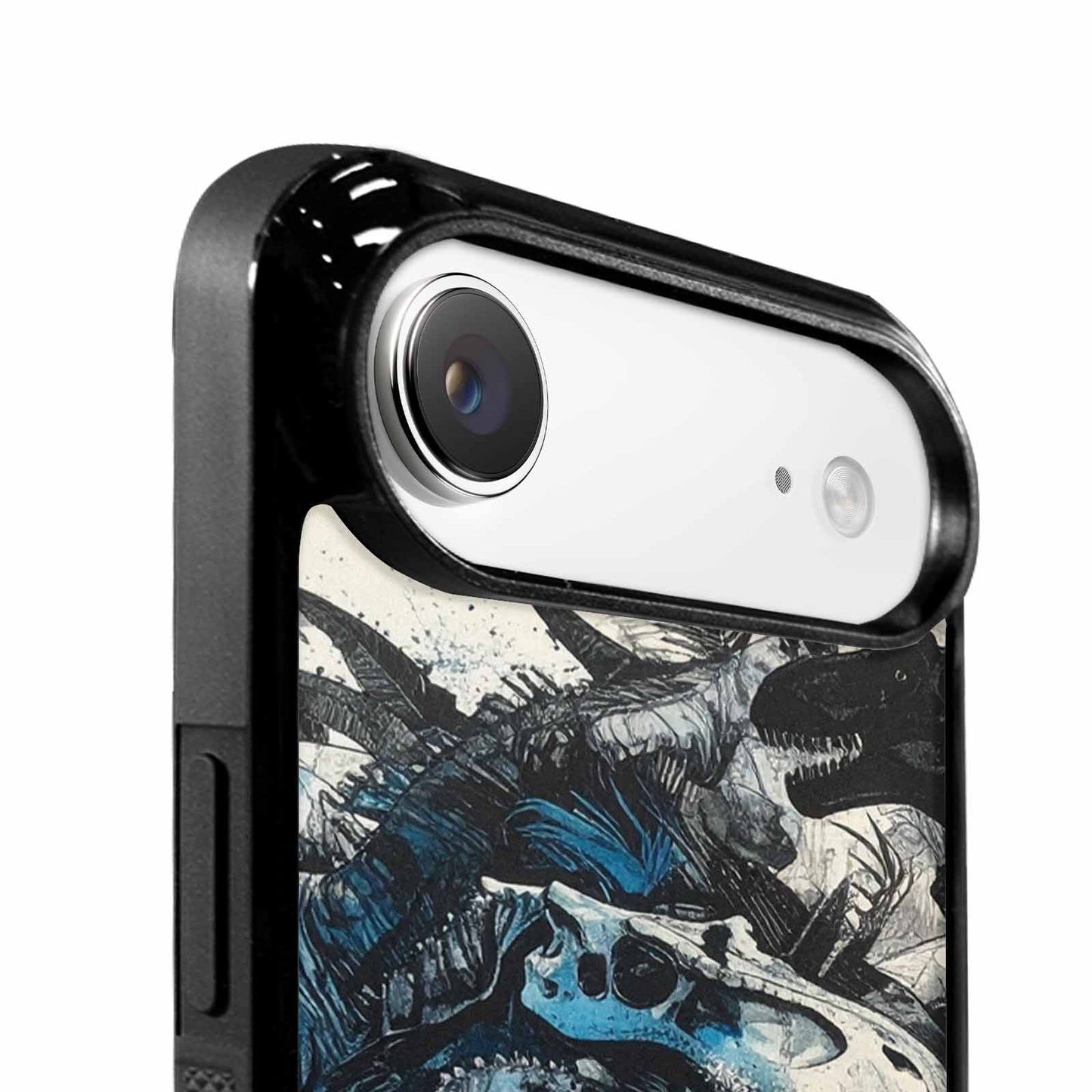 iPhone 17 Air Case — Black Blue Ink Dinosaur Burst Original, Custom Designed Case Cover