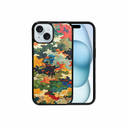 iPhone 15 Case — Camo Patches Full Color Vibrant Camo, Personalized Phone Case