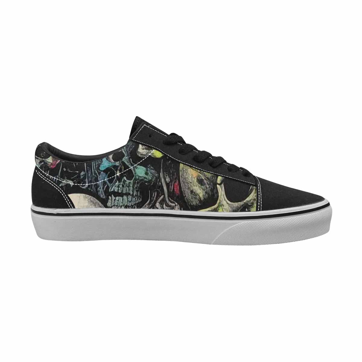 WOMEN'S Rainbow From Skull S Lace-Up Canvas Dark Academia Custom Sneakers
