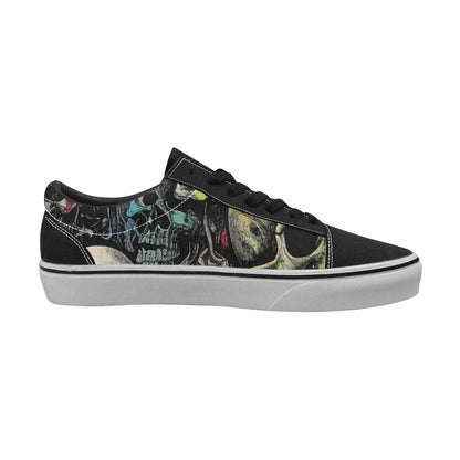 WOMEN'S Rainbow From Skull S Lace-Up Canvas Dark Academia Custom Sneakers