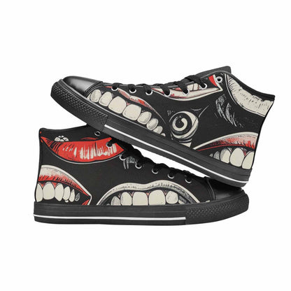 WOMEN'S Googly Cartoon Mouths High Top Canvas Dreamcore Custom Shoes