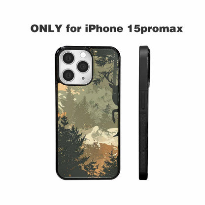 iPhone 15 Pro Max Case — Hunting Camouflage Pattern With Deer And, Original Design Phone Case