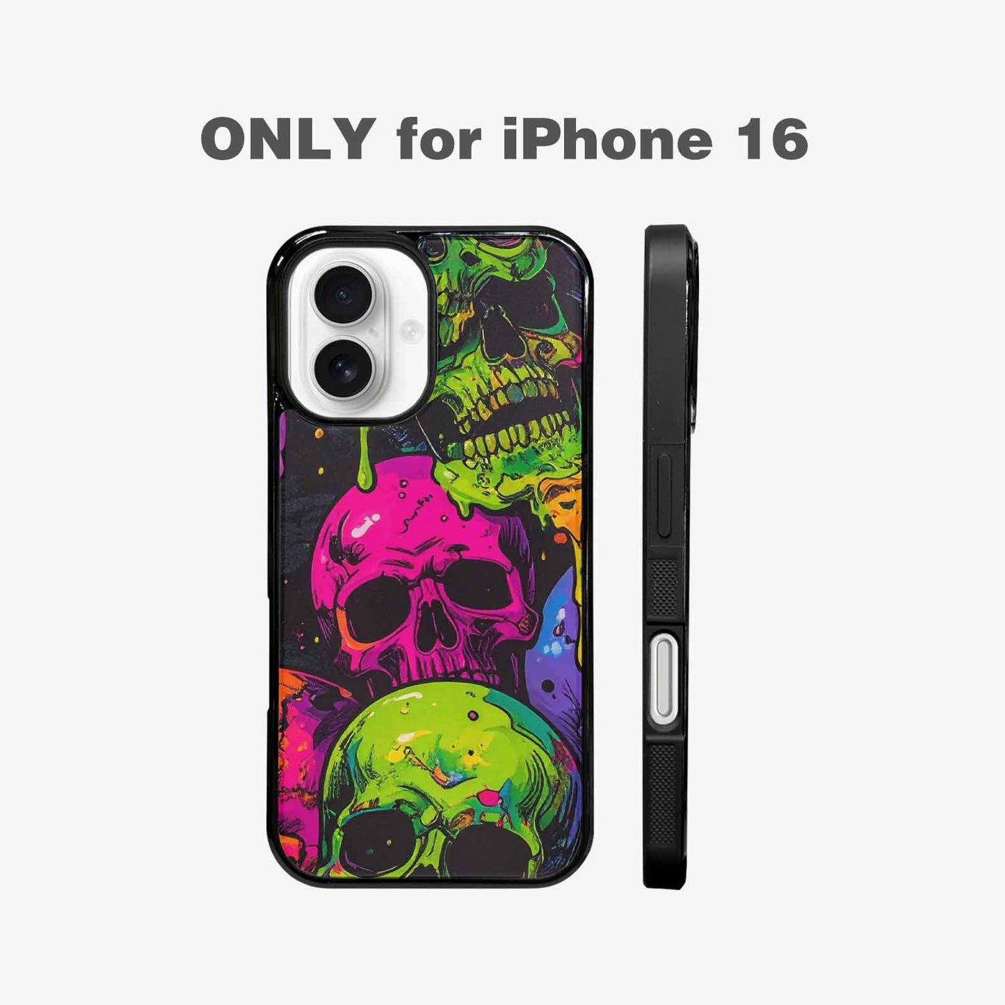 iPhone 16 Case — Vibrant Camo 1000\'s Of Skeletons Neon, Custom Phone Case