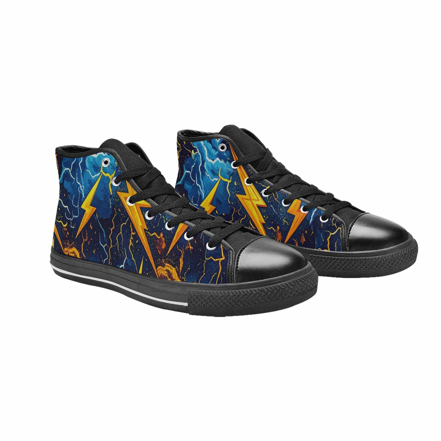 WOMEN'S Lightning Bolt High Top Canvas Aesthetic Custom Sneakers