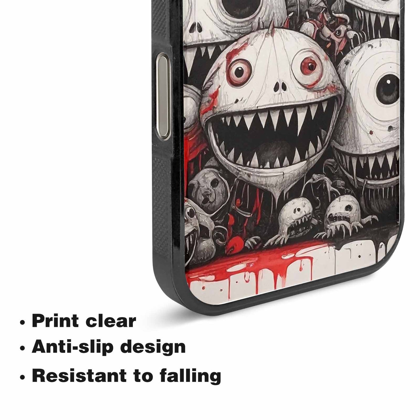 iPhone 15 Pro Max Case — Multi Eye Monster Black Red Ink, Personalized Phone Case