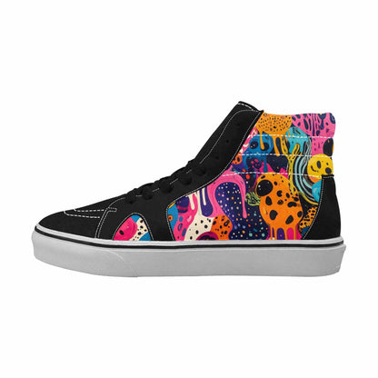 MEN'S Melting Aliens High Top Canvas Vibrant Chaos Custom Sneakers