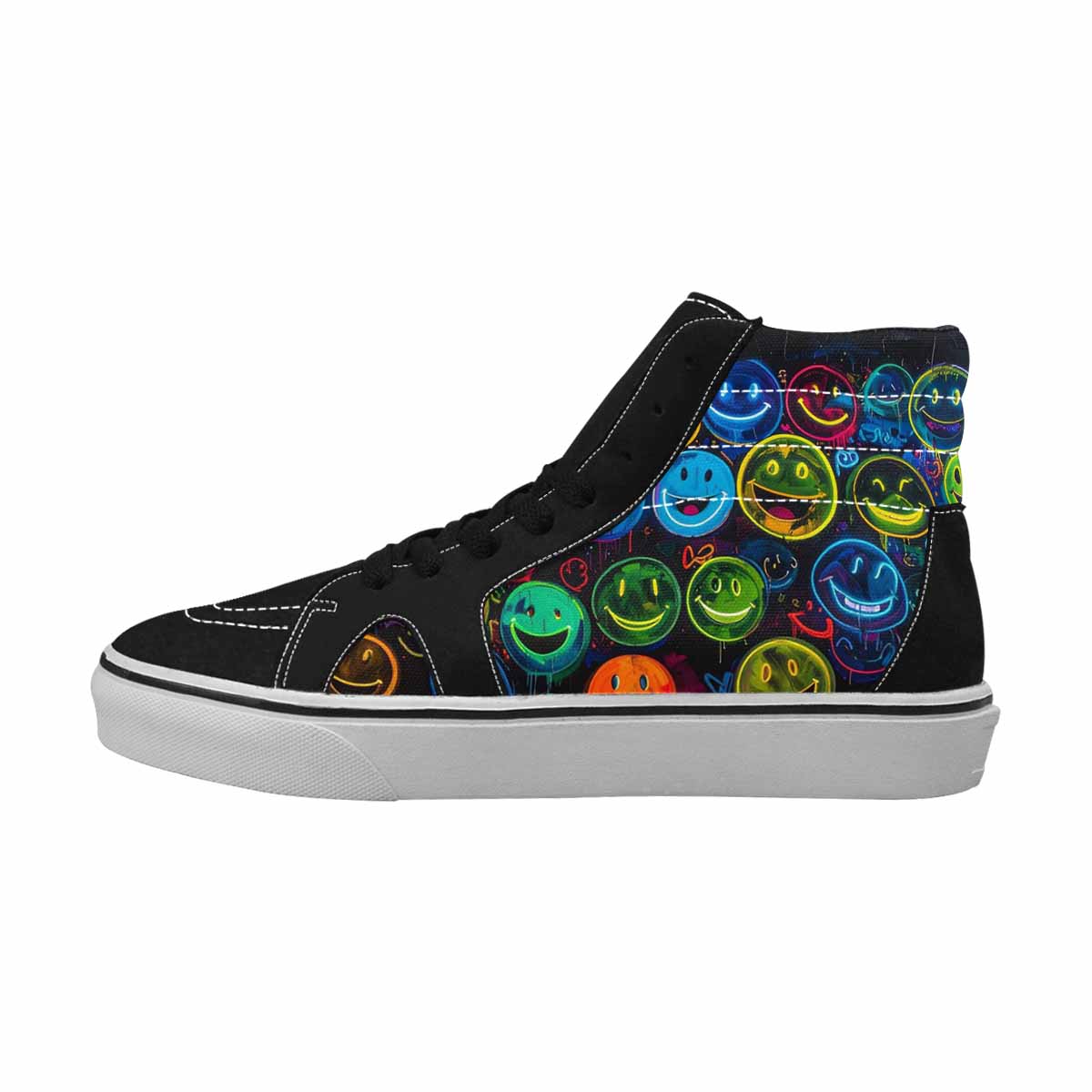 MEN'S Smiley Faces × Glow High Top Canvas Dreamcore Custom Shoes