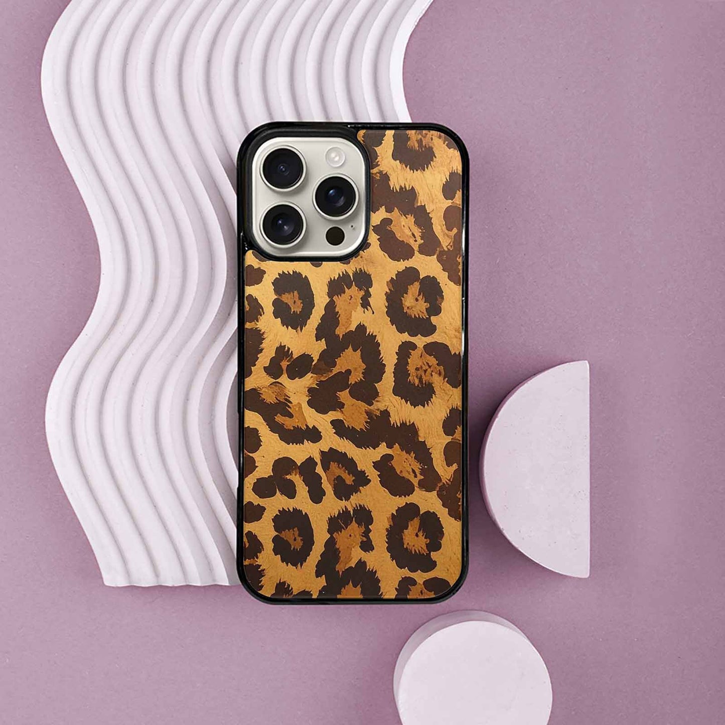 iPhone 16 Pro Max Case — Classic Leopard Print Warm Golden Tan, Custom Art Phone Cover