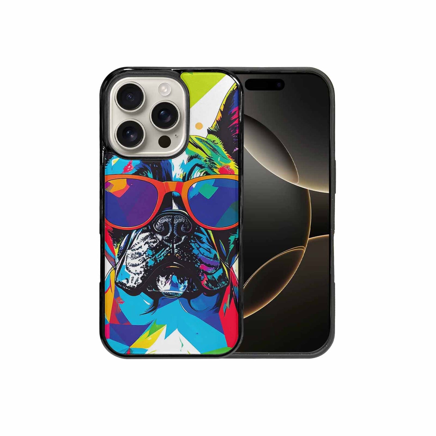 iPhone 16 Pro Case — French Bulldog Pop Art Pattern Personalized, Custom Print Case Cover
